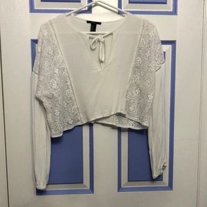 White Lace crop top